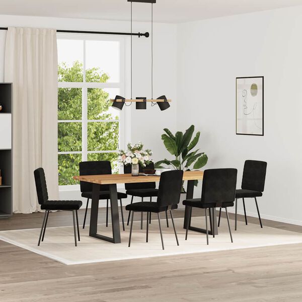 vidaXL Silla de comedor 6 unidades terciopelo negro