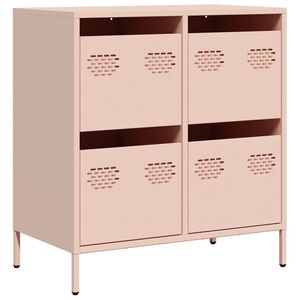 vidaXL Aparador de acero laminado en fr&iacute;o rosa 68x39x73,5 cm