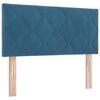 vidaXL Cama Box Spring LED con LED Azul Oscuro 90 x 190 cm Terciopelo