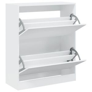 vidaXL Zapatero de madera de ingenier&iacute;a blanco 80x34x96,5 cm