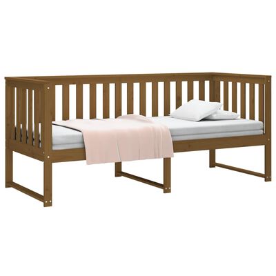 vidaXL Sofá cama de madera maciza de pino marrón miel 75x190 cm