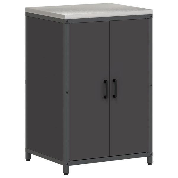 vidaXL Almacenamiento de cocina con puerta Negro 60 x 50 x 92 cm Acero
