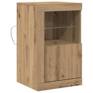 vidaXL Aparador LED 41 x 37 x 67 cm Madera de ingenier&iacute;a Roble artisan