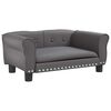 vidaXL Cama para perros de cuero sint&eacute;tico gris 70x45x30 cm