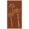 vidaXL Adorno de pared de jard&iacute;n acero corten dise&ntilde;o flores 105x55 cm