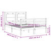vidaXL Estructura cama de matrimonio con cabecero madera maciza blanco