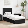 vidaXL Cama con almacenamiento Negro 75 x 190 cm Madera de ingenier&iacute;a