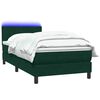 vidaXL Cama box spring con colch&oacute;n y LED terciopelo verde oscuro 100x220 cm