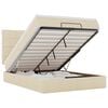 vidaXL Estructura de cama otomana con colch&oacute;n tela crema 140x190cm