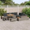 vidaXL Conjunto de sof&aacute;s de jard&iacute;n 13 pcs Gris rat&aacute;n sint&eacute;tico
