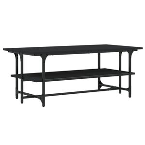 vidaXL Mesa de centro de madera contrachapada negro 100x50x40 cm