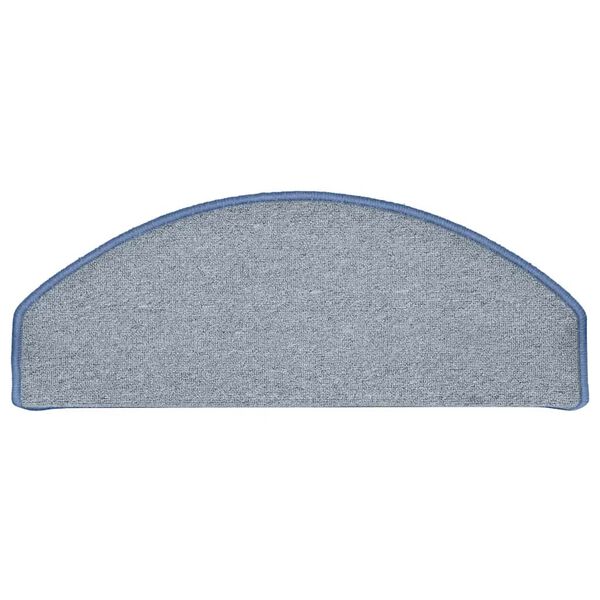 vidaXL Felpudos para escaleras 30 unidades 65x24x4 cm Gris claro y azul Semicircular Grande