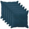 vidaXL Funda de almohada 6 pcs HOUTEN Azul 80 x 80 cm Terciopelo