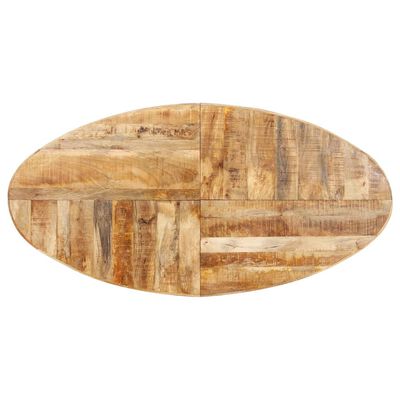 vidaXL Mesa de comedor ovalada madera demango rugosa 200x100x75 cm