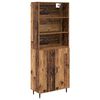vidaXL Aparador alto 2 uds. Madera envejecida 69,5 x 32,5 x 180 cm