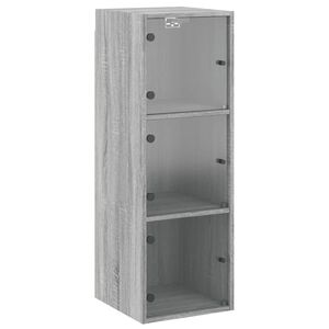 vidaXL Mueble de pared puertas de vidrio gris Sonoma 35x37x100 cm