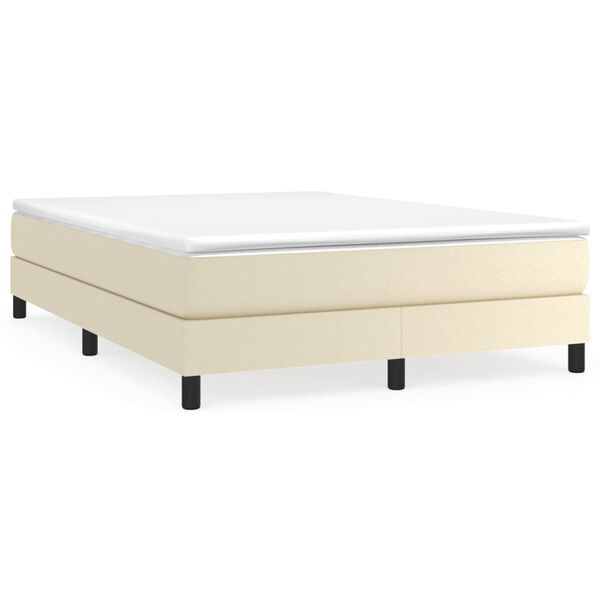 vidaXL Cama box spring con colch&oacute;n cuero sint&eacute;tico crema 140x200cm