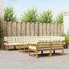 vidaXL Conjunto de sof&aacute;s de exterior con coj&iacute;n 9 pcs Natural y Crema