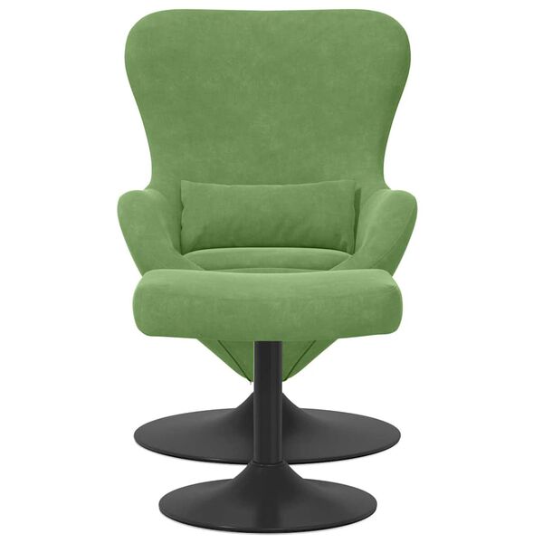 vidaXL Silla Huevo con Puff Verde claro 63 x 73 x 90 cm Terciopelo