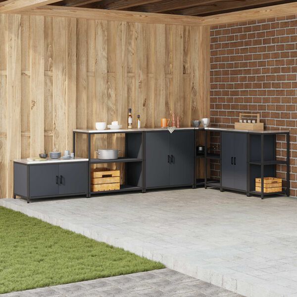 vidaXL Almacenamiento de cocina Antracita 60 x 50 x 92 cm Acero