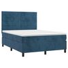 vidaXL Cama box spring con colch&oacute;n terciopelo azul oscuro 140x200 cm