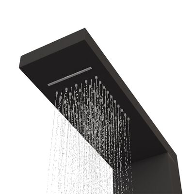 vidaXL Sistema de panel de ducha aluminio negro