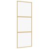 vidaXL Puerta corredera dorada de vidrio ESG transparente y aluminio