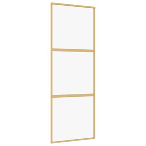 vidaXL Puerta corredera dorada de vidrio ESG transparente y aluminio