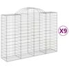 vidaXL Cestas gaviones 9 uds forma de arco hierro 200x50x140/160 cm