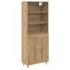 vidaXL Aparador alto Roble artesanal 69,5 x 34 x 180 cm