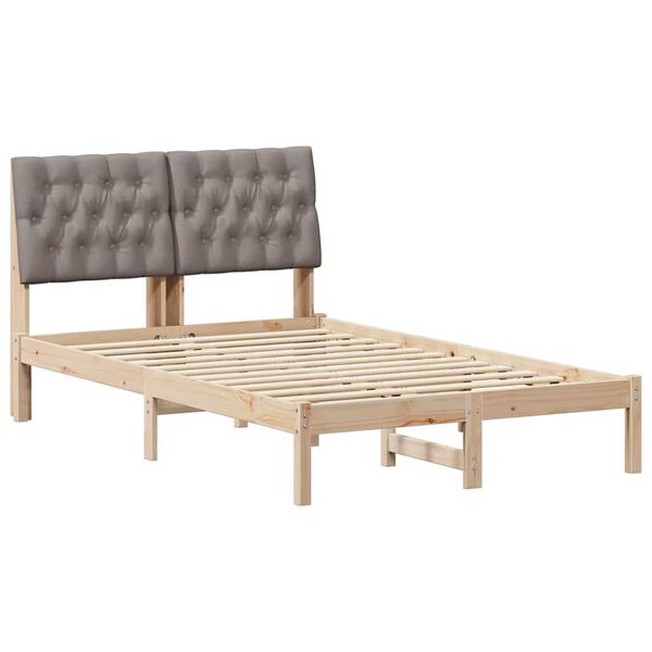 vidaXL Estructura de Cama con Cabecera Tapizada Marr&oacute;n 120 x 200 cm