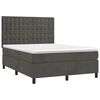 vidaXL Cama box spring con colch&oacute;n terciopelo gris oscuro 140x190 cm