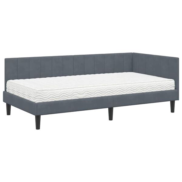 vidaXL Estructura de cama en esquina Gris oscuro 90 x 190 cm