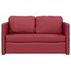 vidaXL Sof&aacute; cama suelo 2 en 1 cuero sint&eacute;tico rojo tinto 112x174x55 cm