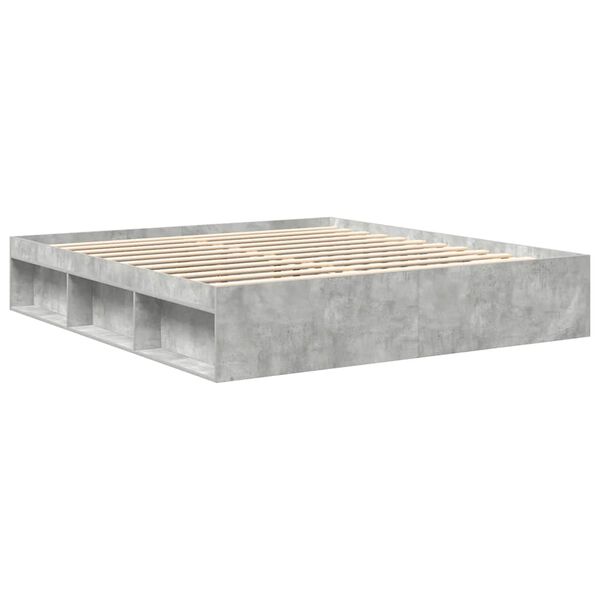 vidaXL Estructura de cama gris hormig&oacute;n 200x200 cm