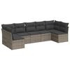 vidaXL Set de sof&aacute;s de jard&iacute;n 7 piezas con cojines rat&aacute;n PE gris