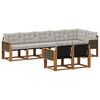 vidaXL Conjunto de sof&aacute;s de exterior 8 uds. Natural y Gris Claro