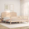 vidaXL Estructura de cama de matrimonio con cabecero madera maciza
