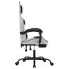 vidaXL Silla gaming con reposapi&eacute;s cuero sint&eacute;tico blanco negro