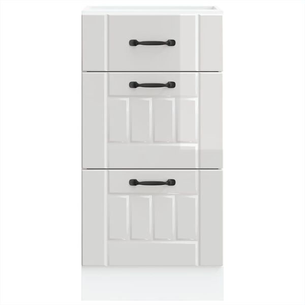 vidaXL Armario bajo de cocina "Lucca" de madera de ingenier&iacute;a blanco brillante