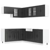vidaXL Mueble de cocina Kalmar negra 11 piezas madera contrachapada