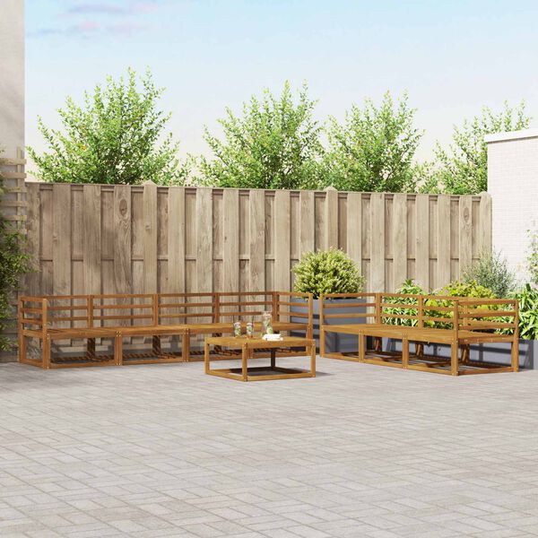 vidaXL Conjunto de sof&aacute;s de exterior 8 pcs Natural