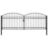 vidaXL Puerta de valla ASSEN de doble puerta con arco superior de acero, 400 x 150 cm