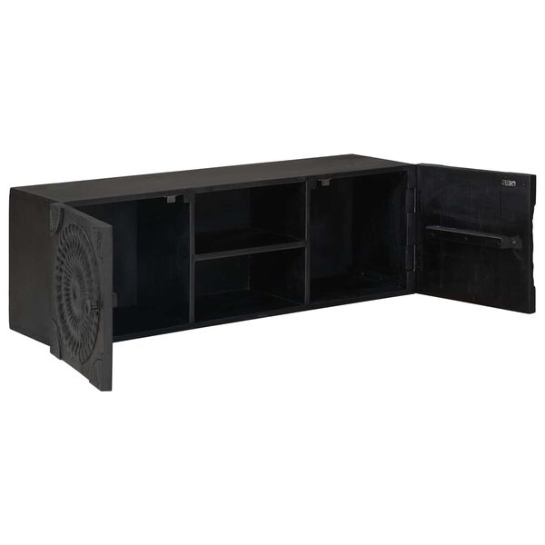 vidaXL Mueble de TV con estante con puerta Negro 105 x 30 x 35 cm