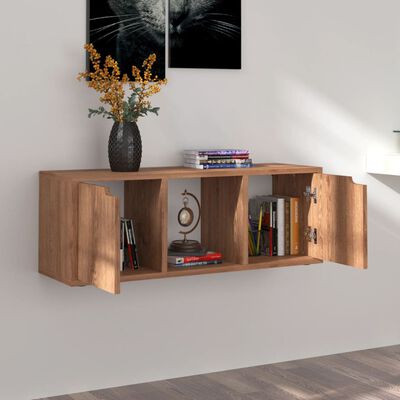 vidaXL Mueble TV madera de ingeniería marrón roble 88,5x27,5x30,5 cm