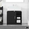 vidaXL Mueble de Cuarto de Ba&ntilde;o con puerta Roble Negro 63 x 29 x 55 cm
