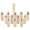 vidaXL Juego de n&uacute;meros Kubb con bolsa transporte 13 pzas madera pino