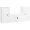 vidaXL Set de muebles de TV 3 pzas madera contrachapada blanco brillo