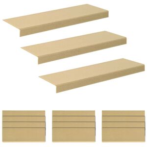 vidaXL Alfombrillas para escaleras 15 uds. 65 x 21 x 4 cm Beige