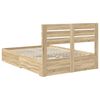 vidaXL Estructura de cama con caj&oacute;n con cabecera Madera contrachapada
